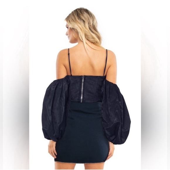 For Love & Lemons CELESTE MOIRE TOP size small - Picture 2 of 6